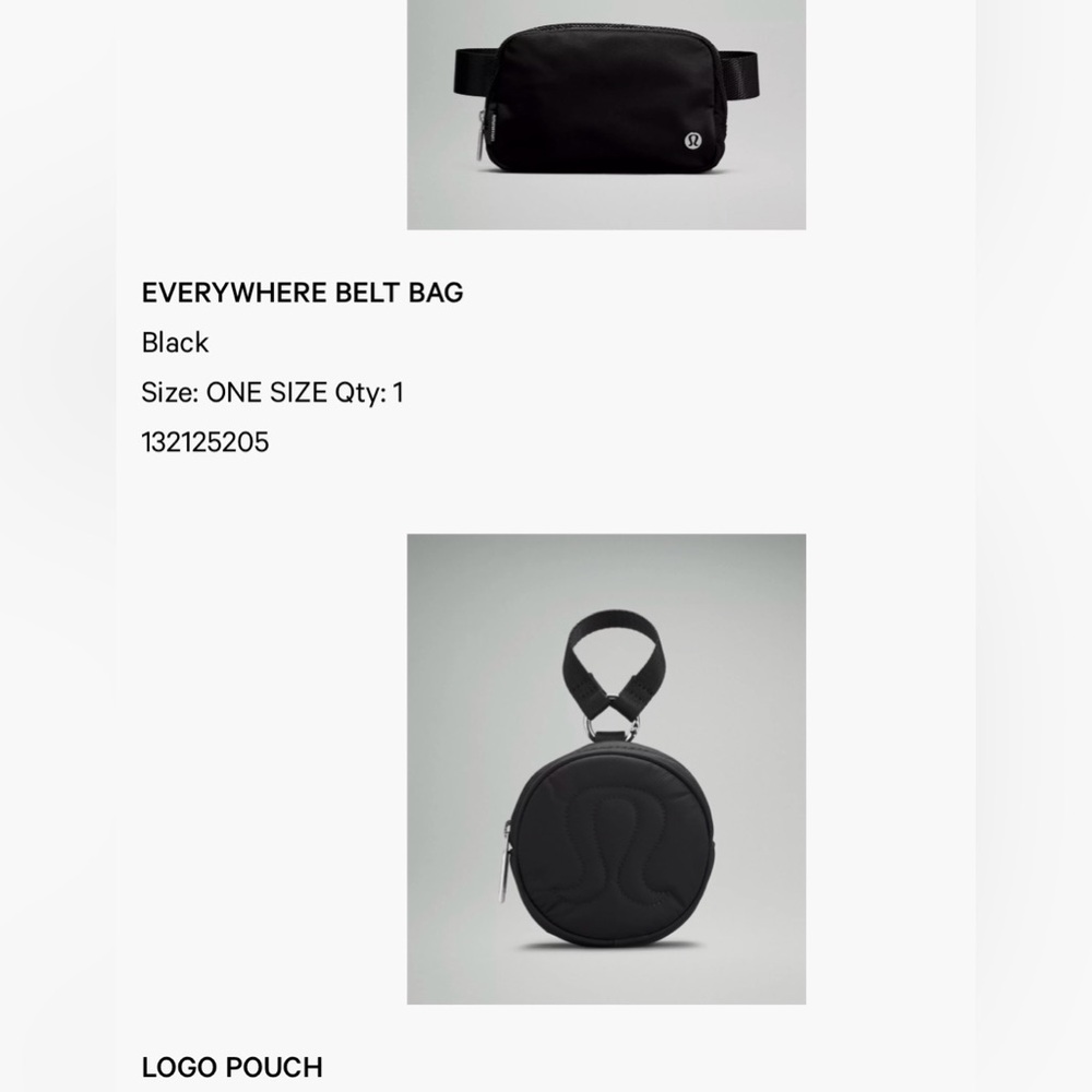 BUNDLE: Lululemon Everywhere Belt Bag + logo Pouch